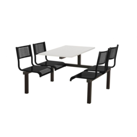 Barrett Metal Perforated 4 Seater Fast Food Seating Unit with 1 Way Access 