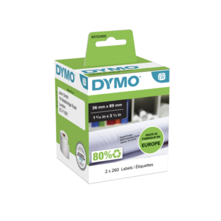 Dymo Address Labels 36x89mm White Pack 260