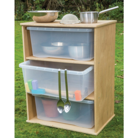 Leave Me Outdoors School Storage Cupboard with Clear Trays