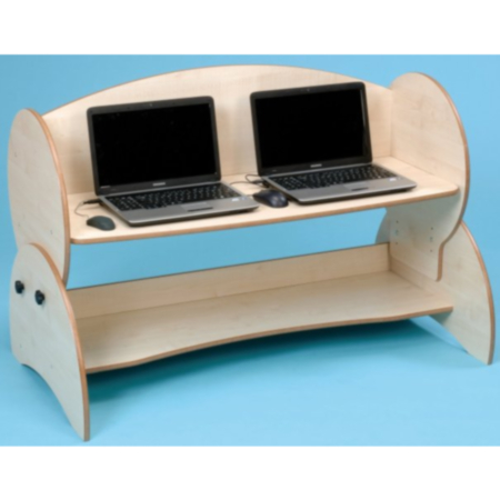 Children&#039;s Height Adjustable Computer Desk - Maple