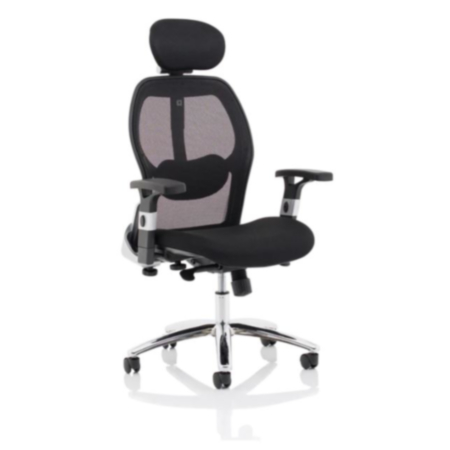 Sanderson II Black Fabric Mesh Back Chair