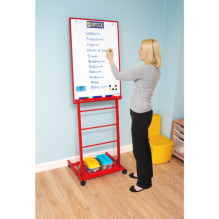 Slimline Lightweight Height Adjustable Magnetic Dry-wipe Mobile Whiteboard Easel
