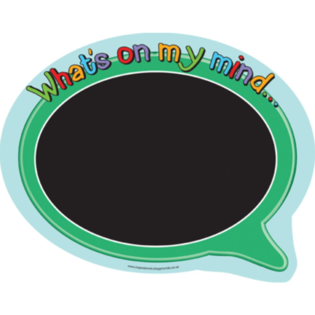 Primary School Indoor or Outdoor PSHE What&#039;s on My Mind Chalkboard with FREE Pack of Chalk