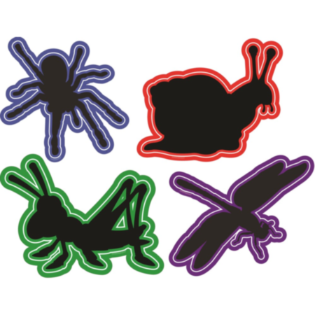 Primary School Indoor or Outdoor Minibeast Chalkboards with FREE Pack of Chalk - Set of 4