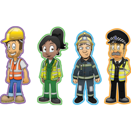 Primary School Indoor or Outdoor Role Play People at Work Signs - Set of 4