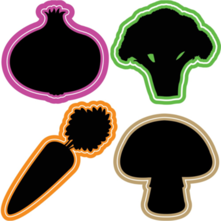 Primary School Indoor or Outdoor Vegetable Chalkboards with FREE Pack of Chalk