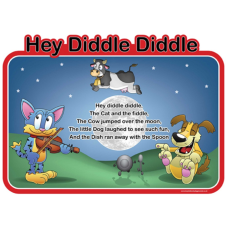 Early Years Indoor or Outdoor Nursery Rhyme Sign - Hey Diddle Diddle
