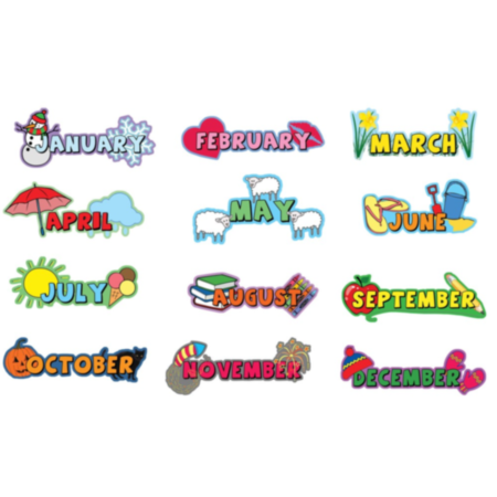 Primary School Indoor or Outdoor Months of the Year Signs - Set of 12