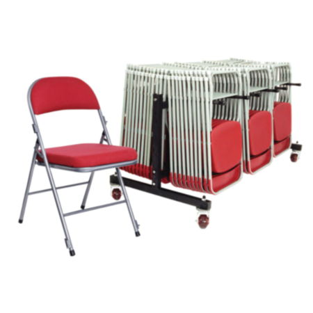 Mogo Comfort Deluxe 30 Folding Chair Bundle with Low Trolley - Grey