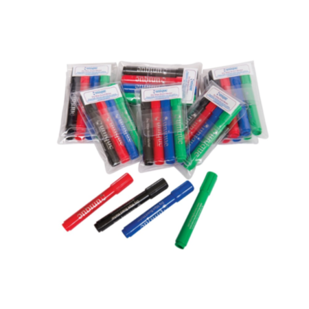 Pack of 4 Dry Wipe Pens for Flip Chart Easels