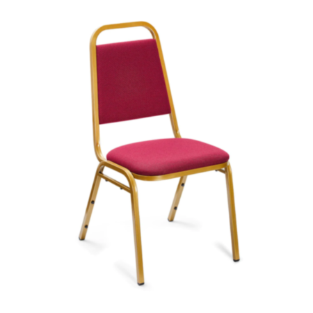 Essential Banqueting Gold Steel Chair with Burgundy Fabric Padded Seat