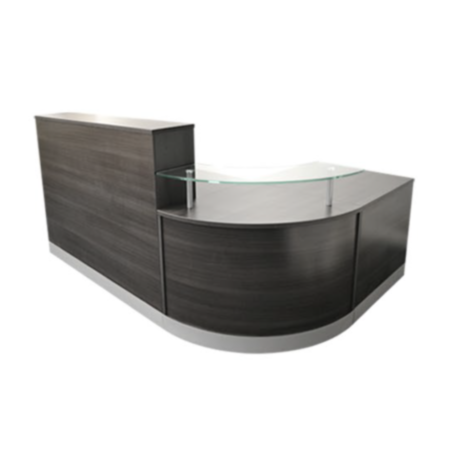 Reception Counter with Glass Shelf and Kickplate - Anthracite
