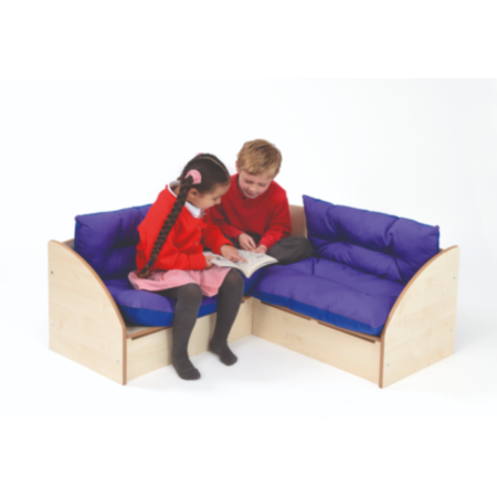 Early Years Wooden Reading Corner Seat with Cushions