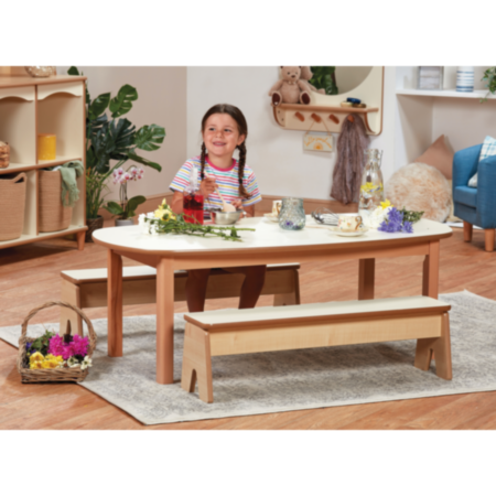  Millhouse Home From Home Early Years Indoor Wooden Dining Table &amp; Benches