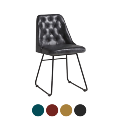 Harland Quilted Leather Vintage Cafe Bistro Chair