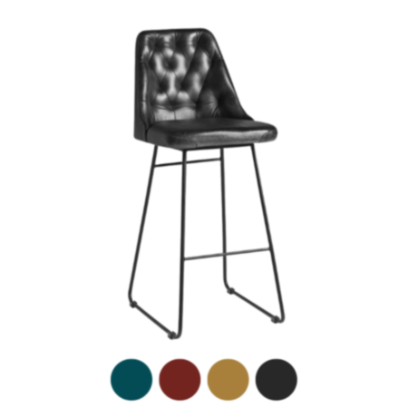 Harland Vintage Leather Cafe Bistro Bar Stool