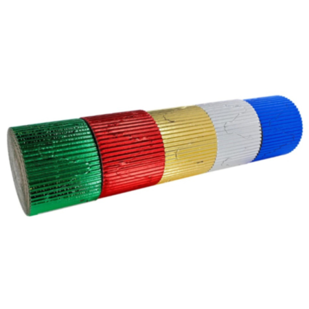 BordetteÂ® Metallic Crown Corrugated Card Border Rolls - 63mm x 10m - Pack of 5