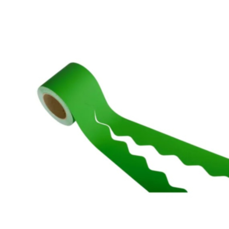 EduCraft Scalloped Paper Border Rolls - 57mm x 100m - Green