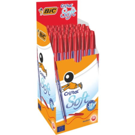 Bic Cristal Soft - Pack of 50 - Red