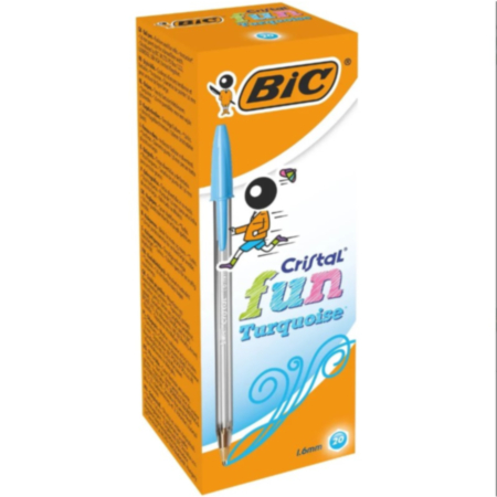 Bic Cristal Fun-Turquoise Pack 20