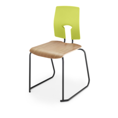 Hille SE Skid Frame School Classroom Chair  - Wooden Seat 