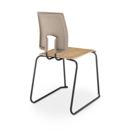 Hille SE Skid Frame School Classroom Chair  - Wooden Seat 
