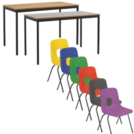 Hille E Series Chair and Fully Welded Table Secondary School Class Pack Bundle