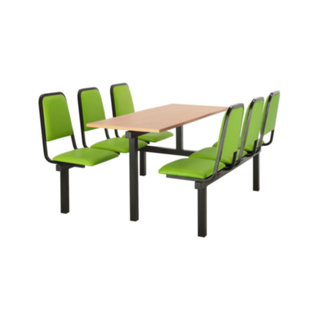 Chester Fast Food Upholstered 6 Seater Canteen Unit- with Both Sides Accessible 