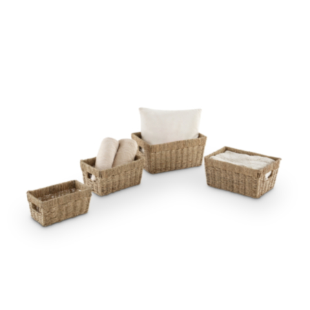 Indoor Storage Seagrass Rectangular Baskets-Set of 4 