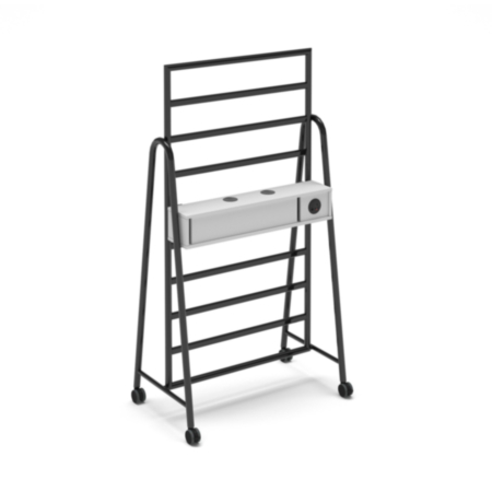 Show Power Bar Add-On With Battery And Pixel Power Module For Mobile A-Frame Caddy System - White