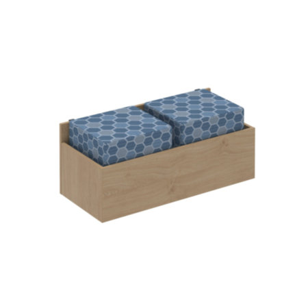 Show Seating Storage Add-On To Hold 2 Cube Seats For Mobile A-Frame Caddy System - Kendal Oak