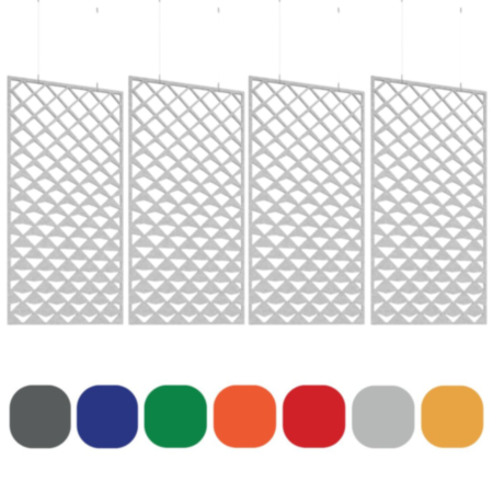Piano Chords Acoustic Patterned Hanging Partition Screens with Wires And Hooks Reflection - 4 Pack