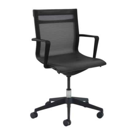 Sirena Black Mesh Meeting Chair With Black Base