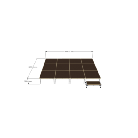 Modular Stage Single Level 12 Modules Kit for Schools Includes Trolley
