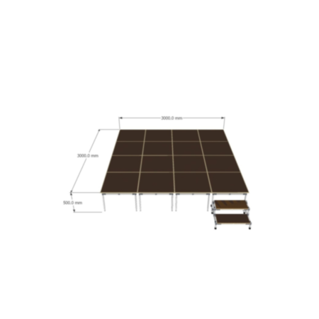 Modular Stage Single Level 16 Modules Kit for Schools Includes Trolley