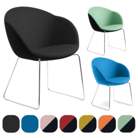 Joss Reception Lounge Chair with Chrome Sleigh Frame