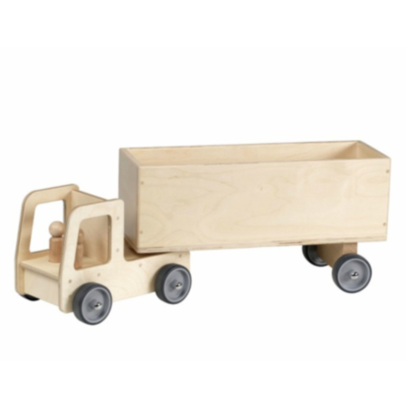 Millhouse Giant Wooden Nursery Play Vehicles - Lorry with Box Trailer