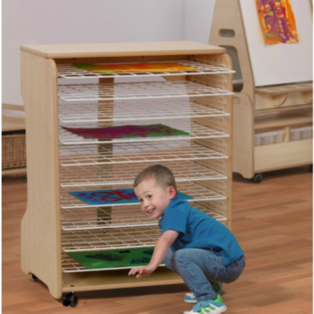 Millhouse Early Years Mobile Wooden Art Drying Rack Unit