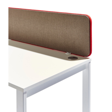 Softline Fabric Desk Mounted Straight Top Office Screen - 380 High 