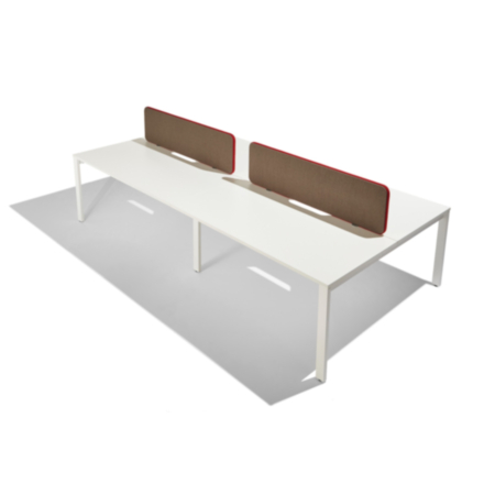 Softline Fabric Desk Mounted Straight Top Office Screen - 380 High 