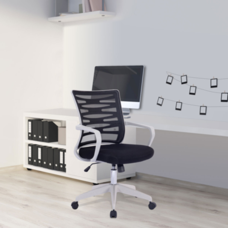 Spyro Mesh Operator Armchair with White Frame