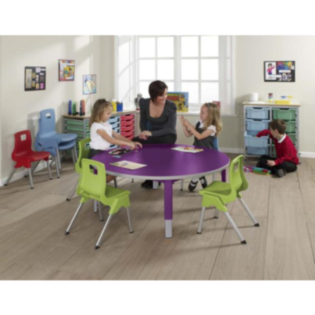 Metalliform Start Right Height Adjustable Classroom Table - Circular