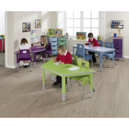 Metalliform Start Right Height Adjustable Trapezoidal Table
