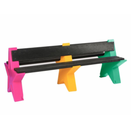 Recycled Plastic Outdoor Star Shaped Bench- 6-8 Seater