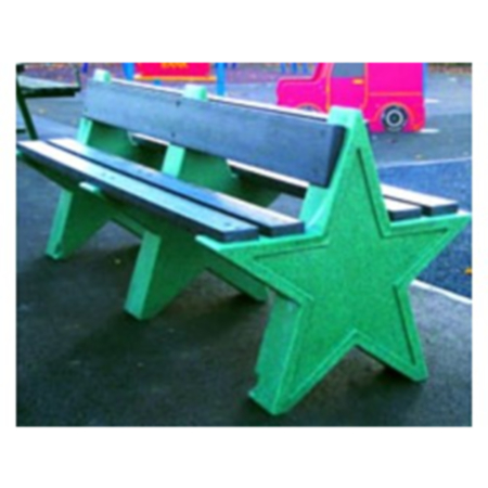 Star Recycled Plastic Outdoor Playground Bench- 8 Seater