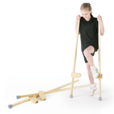 Wooden Physical Education ActivStilts for Schools - Natural
