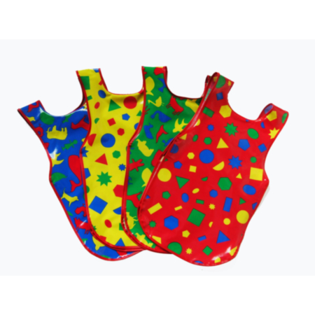Early Years Patterned PVC Coated Cotton Tabard- Pack of 4 