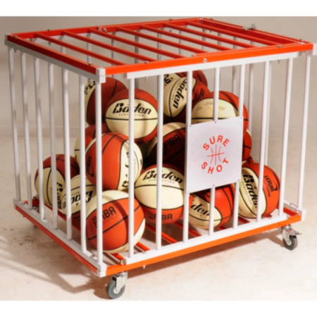 Sure Shot School PE Ball Storage Cage- Orange/White