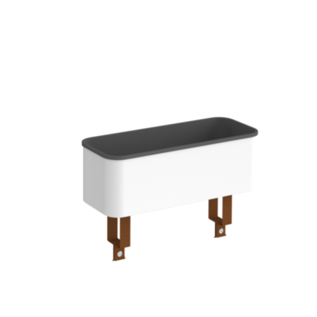 White Office Worktable Planter Box for Tool Bar