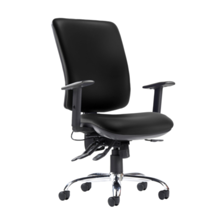  Senza Ergo 24hr Ergonomic Task Chair- Nero Black Vinyl